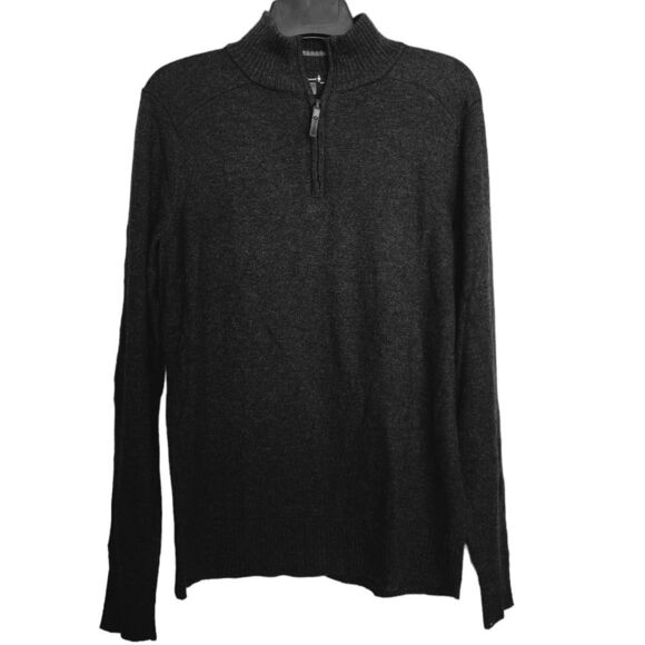 Smartwool Charcoal Gray Sparwood Half Zip Merino Wool Blend Sweater S - Picture 3 of 6